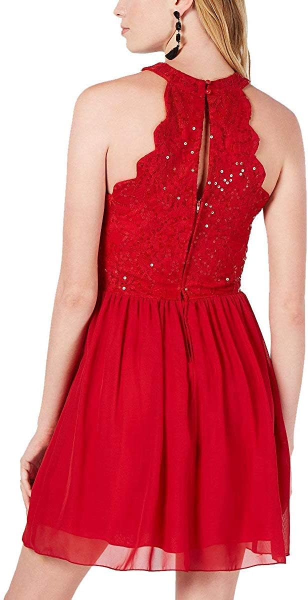 Speechless Juniors Lace Sequined Party Dress  Color Scarlet Size 3