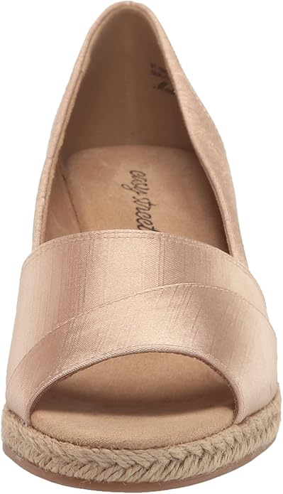 Easy Street Women's Jasper Wedge Sandal  Natural Thai Silk Size 7W