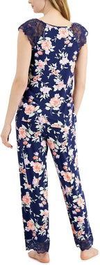 Charter Club Women's Lace-Trim Pajamas Set  Color Blossoms Blue Size XS