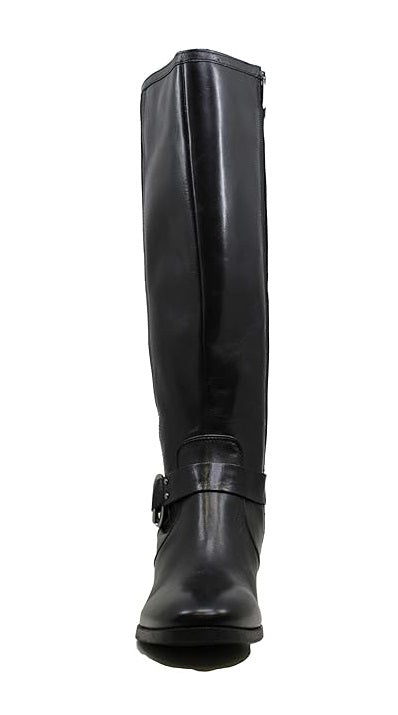 Marc Fisher Women's Risa Block-Heel Leather Boots  Color Black Size 5.5M