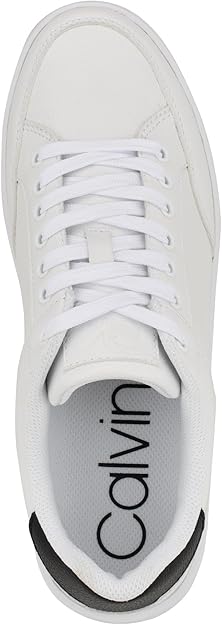Calvin Klein Men's Lalit Casual Lace-Up Sneakers  White Size 11