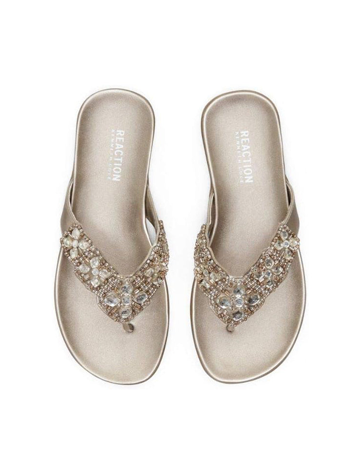 Kenneth Cole Reaction Women's Glam-athon Thong Sandal  Champagne Size 9.5