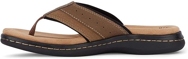 Dockers Men's Laguna Flip-Flop Sandals  Color Dark Tan Size 10M