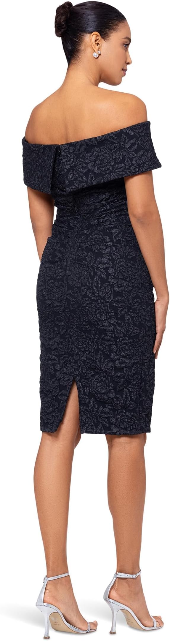 XSCAPE Women's Brocade Rosette Sheath Flower Dress  Color Black Size 14
