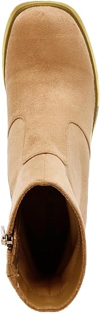 Anne Klein Women's Sierra Faux Suede Platform Ankle Boots  Color Dark Natural Size 7.5M