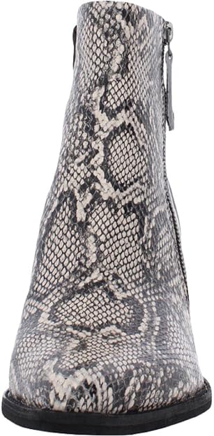 ZODIAC Women's Ramona Snake Print Leather Booties  Color Black/White Size 9M