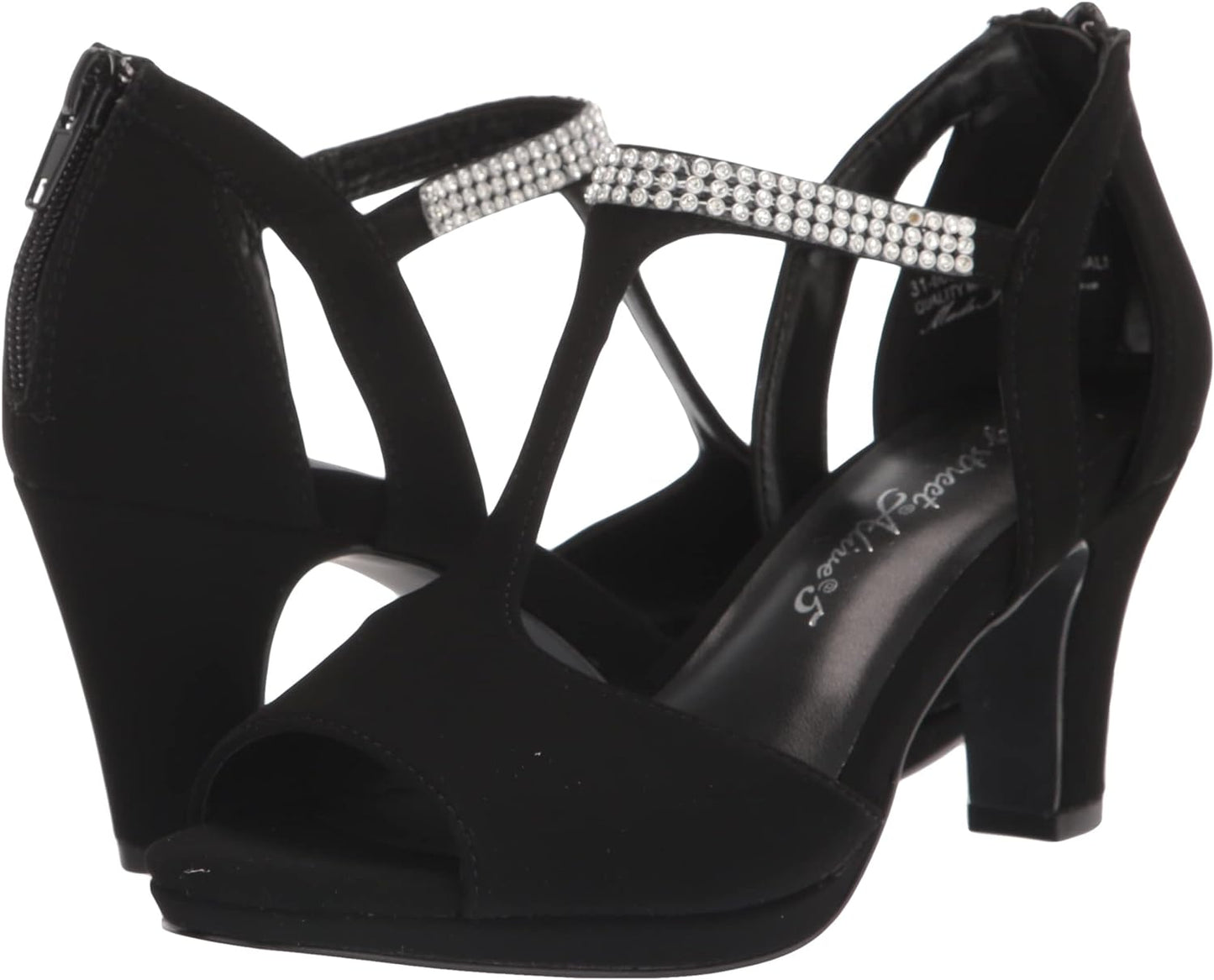 Easy Street Women's Flash Dress Heeled Sandals  Color Black Lamy Size 11W