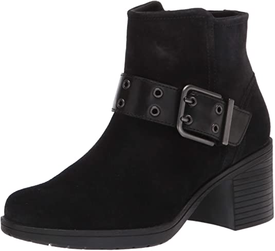 Clarks Women's Hollis Star Ankle Boot  Color Black Suede Size 9.5M