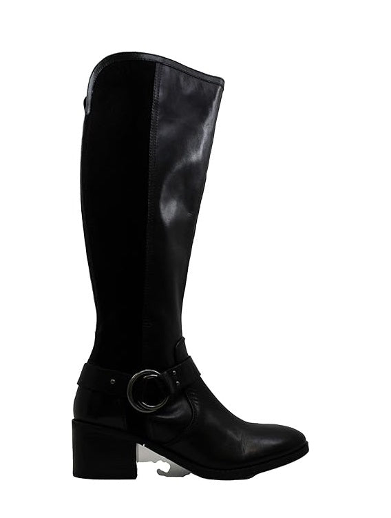 Marc Fisher Women's Risa Block-Heel Leather Boots  Color Black Size 5.5M