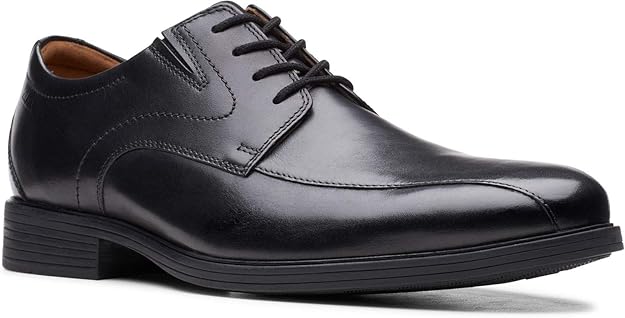 Clarks Men's Whiddon Pace Oxfords  Black Leather Size 11