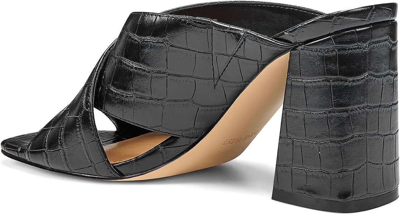 NINE WEST Women's Gigi Heeled Sandal  Color Black Texture Size 7M