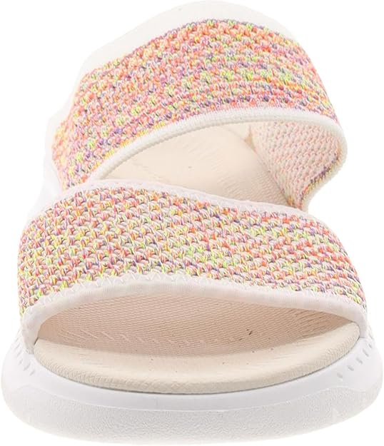 Easy Spirit Women's Davera Open Toe Slip On Slide Sandal  Rainbow Multi/White Size 8