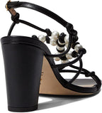Stuart Weitzman Pearl Knot 80 Block Sandals Color Black Size EU 36.5/US 6