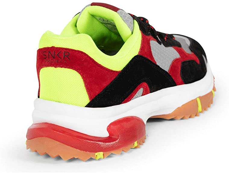 SNKR Project Men's Prospect Park Sneaker  Black/Red/Yellow Size 10