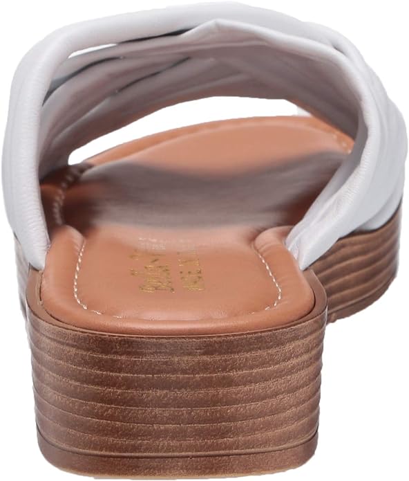Bella Vita Women's Tor-Italy Wedge Sandal  Color White Leather Size 7M