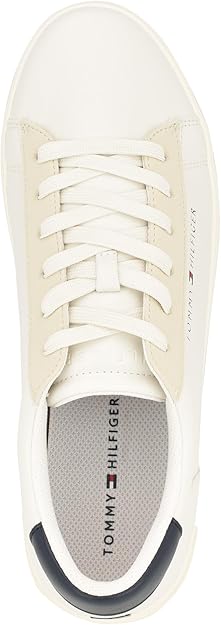 Tommy Hilfiger Men's Ribby Lace Up Fashion Sneakers  Cream/Beige/Navy Size 13