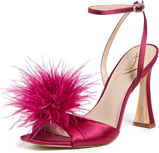 Sam Edelman LEON PRALINE BASIC Sandal  Color Rasberry Satin Size 6.5M