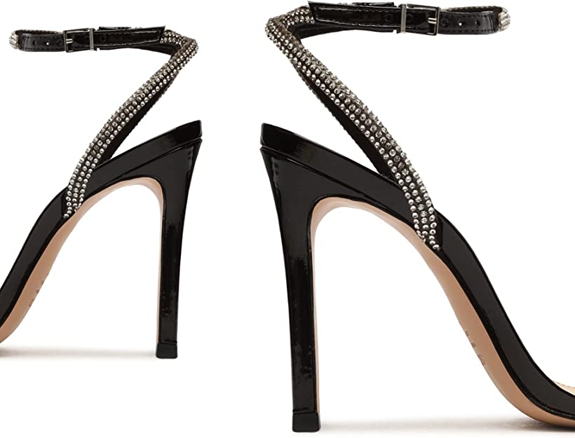 SCHUTZ Altina Glam Sandals  Color Chrystal/Black Size 8.5B