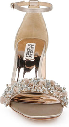 Badgley Mischka Women's Teela Heeled Sandals  Pearl Nude Size 11