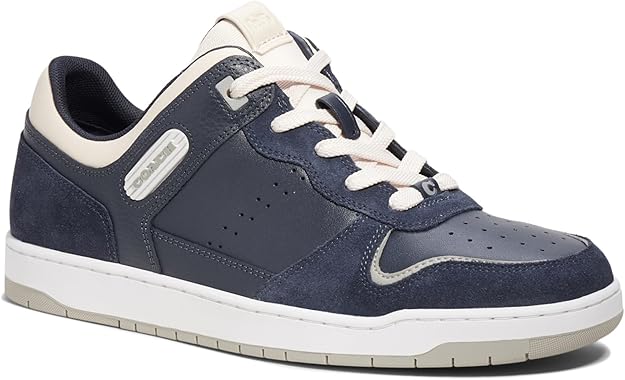 COACH Men's C201 Lace-Up Low Top Sneakers  Midnight Navy Size 10