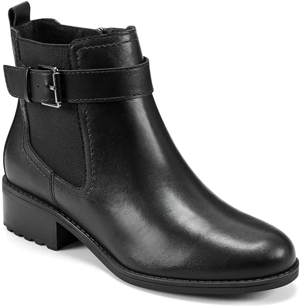 Easy Spirit Women's Rae Ankle Boots (Limited Edition)  Color Black Leather Size 5.5M