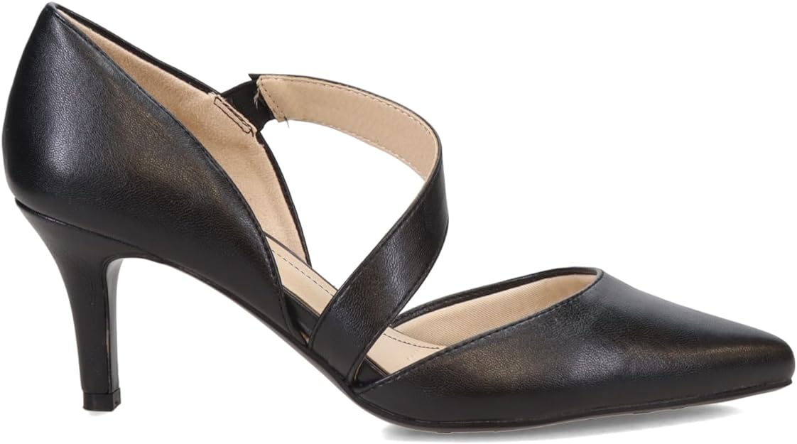 LifeStride Women's Suki Pumps  Black Faux Leather Size 8W