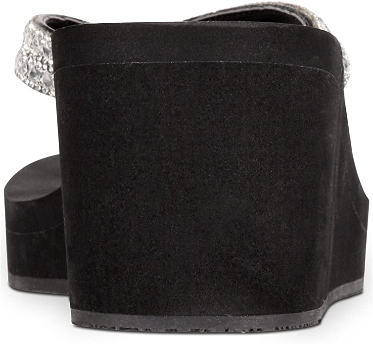 Thalia Sodi Women's Emira Embellished Wedge Sandals  Color Black Bling Size 6M