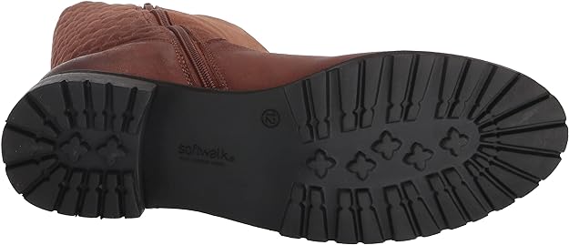 SoftWalk Women's Mansfield Faux Leather Ankle Boots  Color Cognac Size 6M