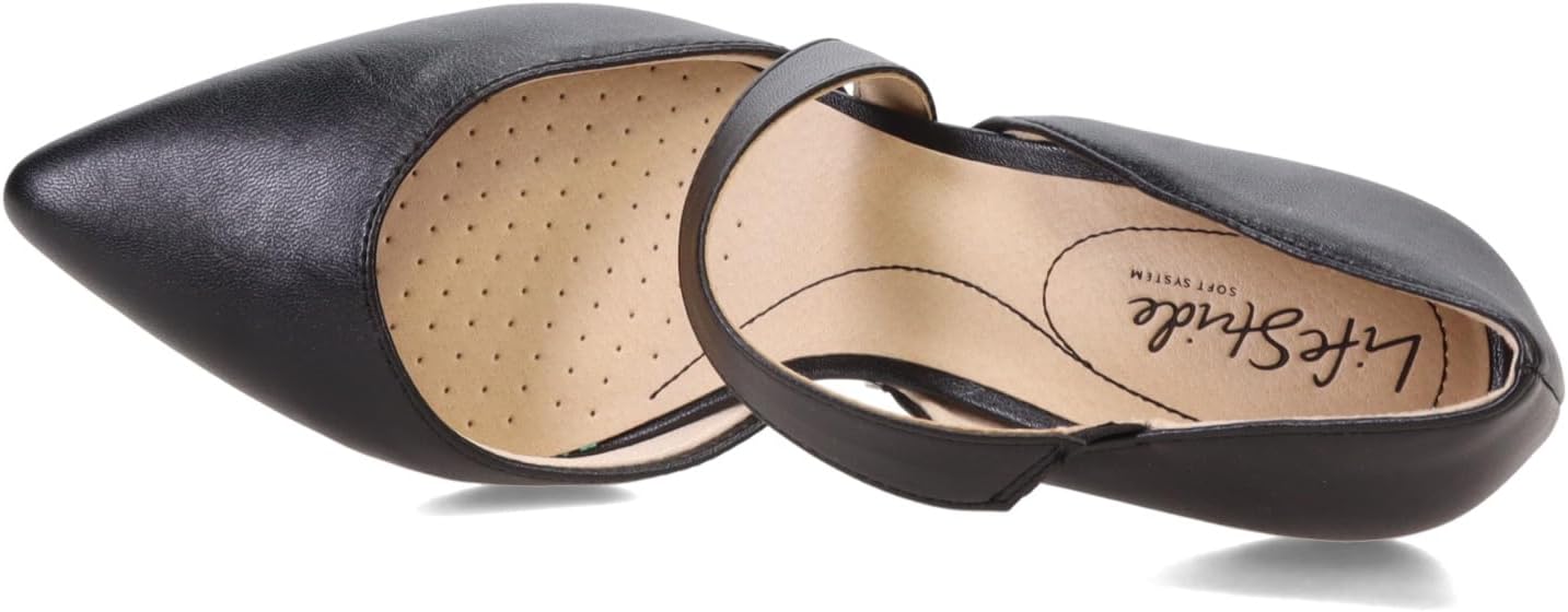 LifeStride Women's Suki Pumps  Black Faux Leather Size 8W