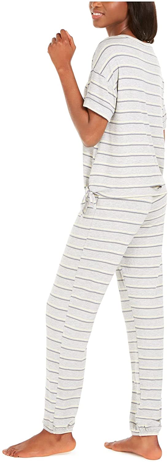 Alfani Women's Intimates Gray Striped Sleepwear Pants  Color Gray Size L