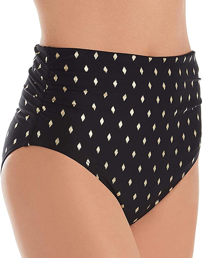 Coco Reef Impulse Printed Convertible Bikini Bottoms  Color Castaway Black Size L