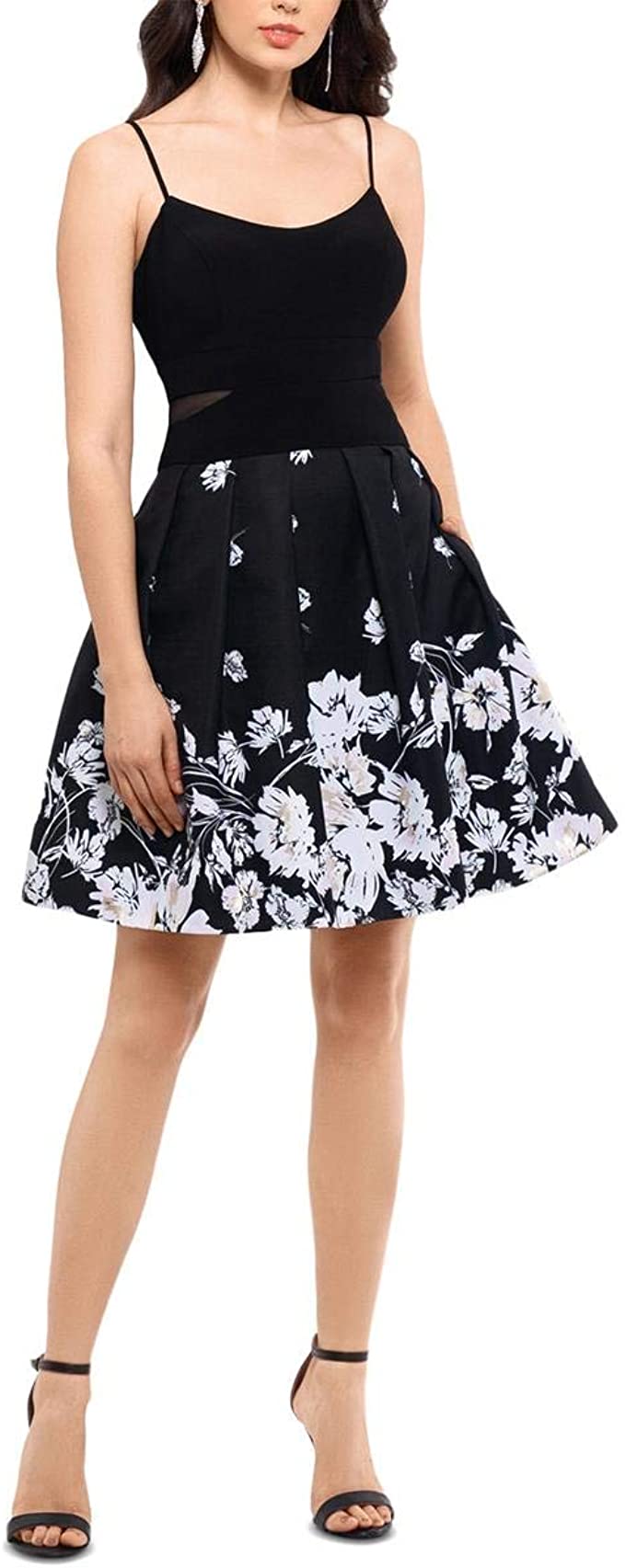 Xscape Women’s Skirt Fit & Flare Cocktail Dress  Color Black-Ivory Size 12