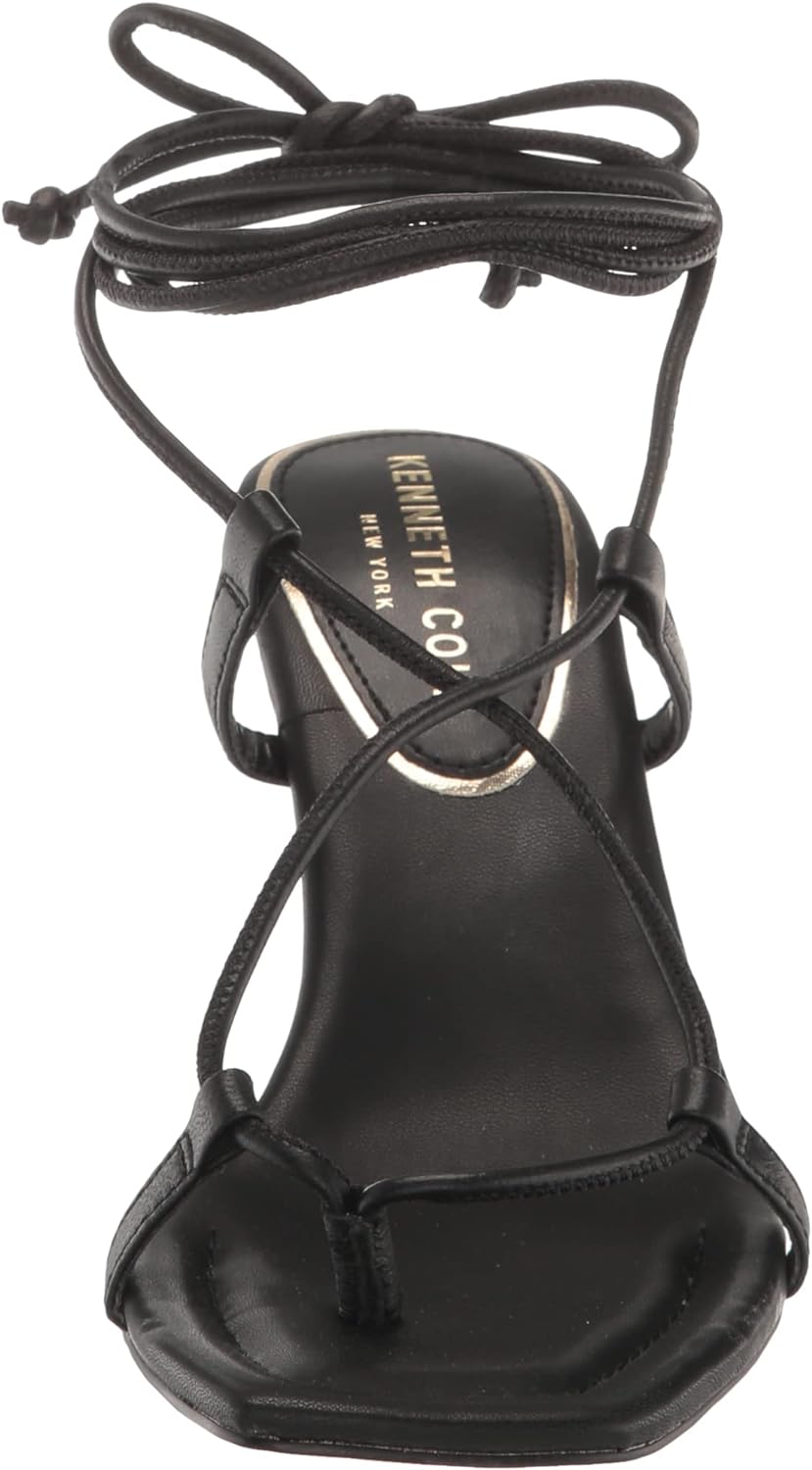 Kenneth Cole New York Women's Belinda Wedge Sandals  Color Black Leather Size 6M