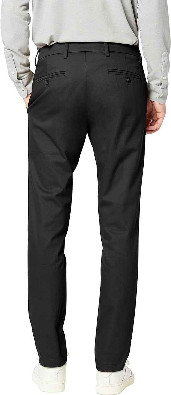Dockers Men's Slim Fit Signature Khaki Lux Cotton Stretch Pants  Color Black W38xL30