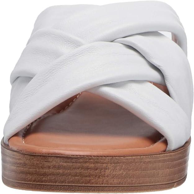 Bella Vita Women's Tor-Italy Wedge Sandal  Color White Leather Size 7M