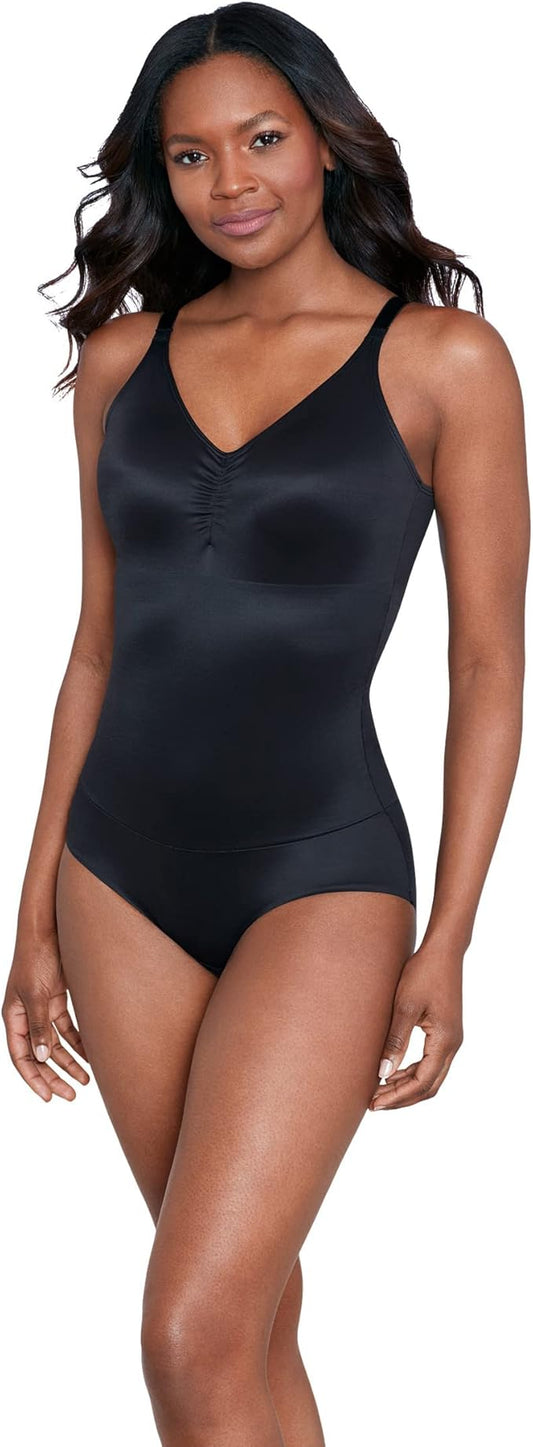 Miraclesuit Women's Shapewear Firm Comfy Control Body Briefer  Warm Black Size L