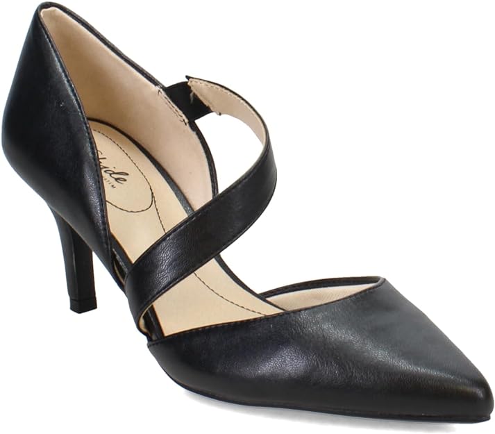 LifeStride Women's Suki Pumps  Black Faux Leather Size 8W