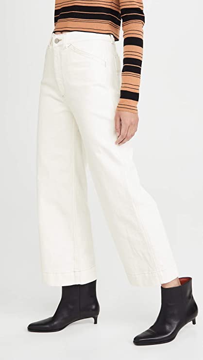 AG Jeans Women's Rosie Cropped Wide-Leg Jeans  Color Modern White Size 28