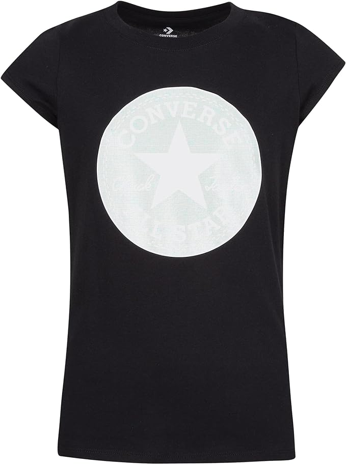 Converse Big Girls Shine Chuck Tee  Color Black Size M 8-10
