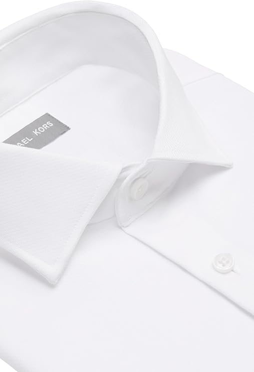 Michael Kors Men's Comfort Stretch Slim Fit Dress Shirt  White 17 32/33