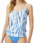 Michael Kors Tie-Dye Daydream Blouson Tankini  Color Crew Blue Tie-Dye Size S