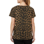 Numero Women's Cotton Leopard-Print Ribbed T-Shirt  Color Leopard Size S