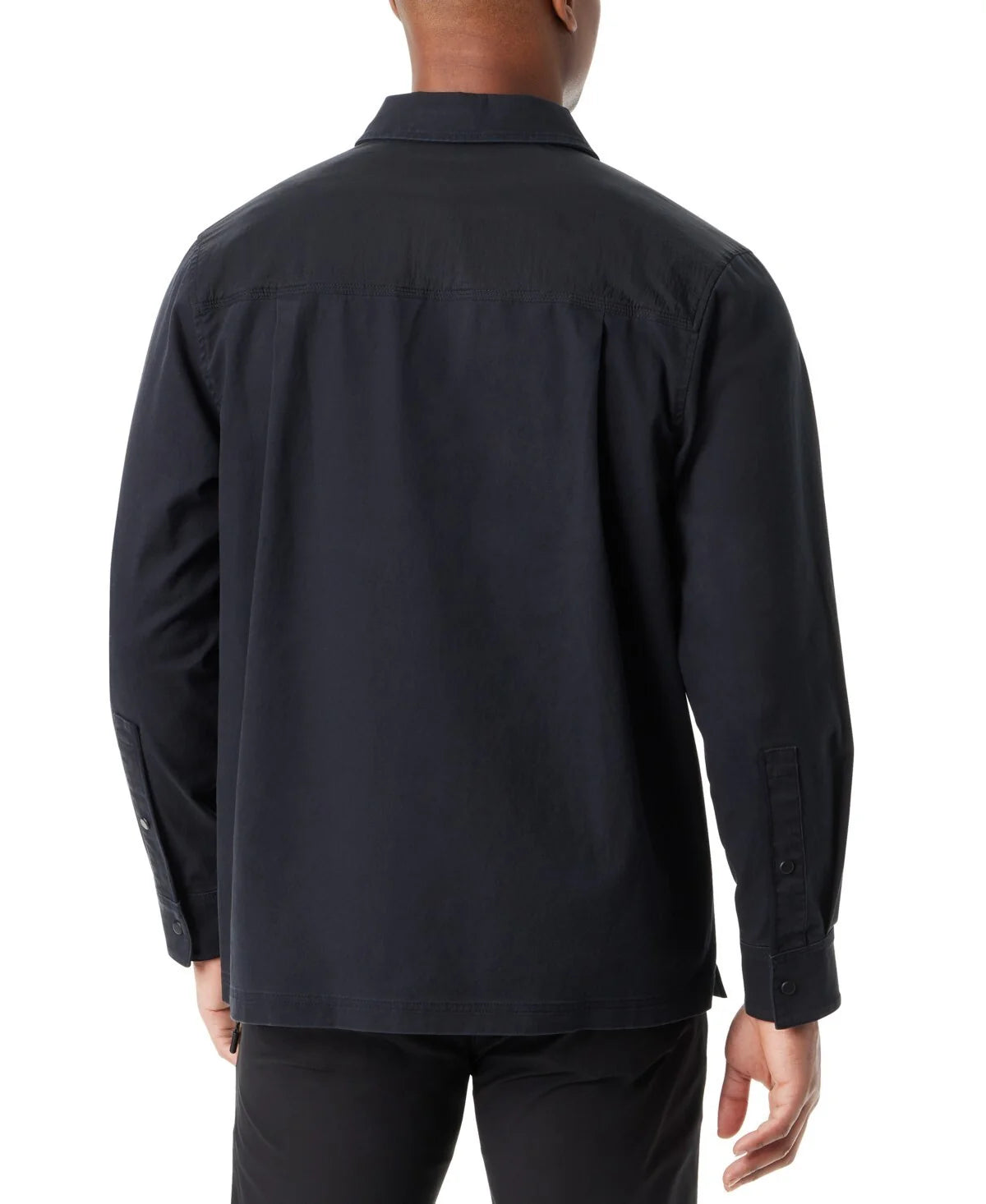 BASS OUTDOOR Men's Stretch Snap-Button Front Shirt Jacket  Black Beauty Size L