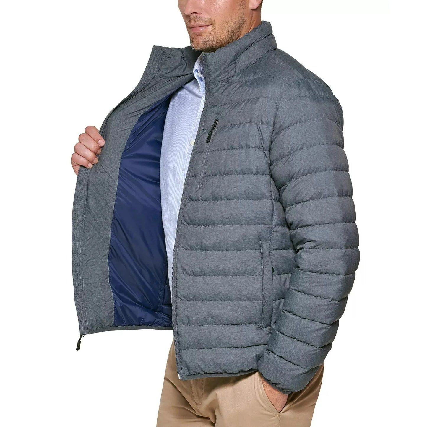 Club Room Men's Packable Quilted Puffer Jacket  Heather Charcoal Size XL