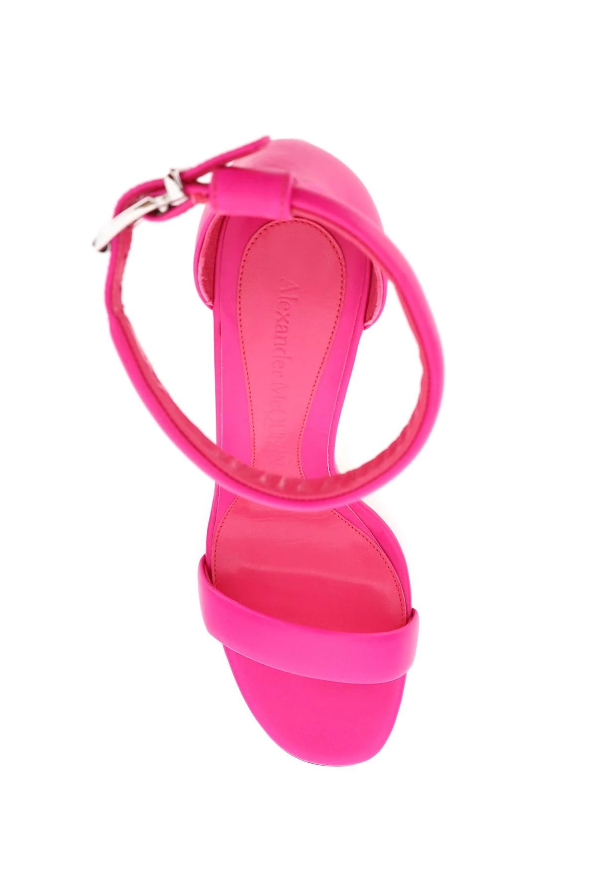 Alexander McQueen Leather Arc Heel Sandals  Color Bobby Pink/Silver Size EU 38C/US 7.5