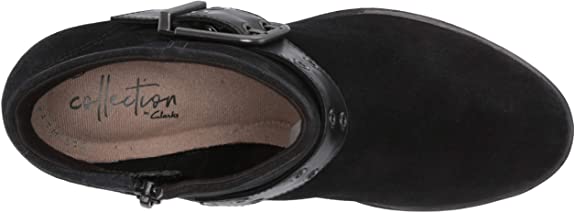 Clarks Women's Hollis Star Ankle Boot  Color Black Suede Size 5.5M