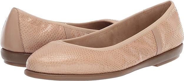 Aerosoles Women's Better Yet Ballet Flat  Color Light Tan Snake Size 7.5M