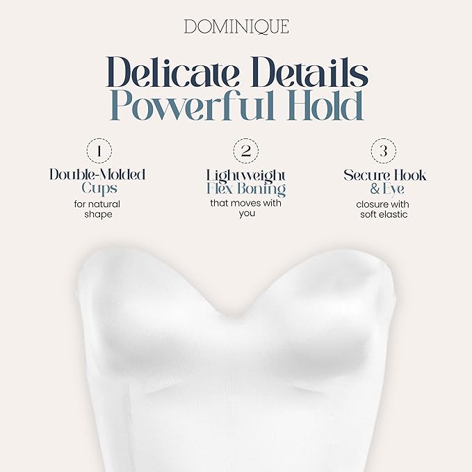 Dominique Ariel Low Back, Hidden Underwire Convertible Corset  White Size 32B