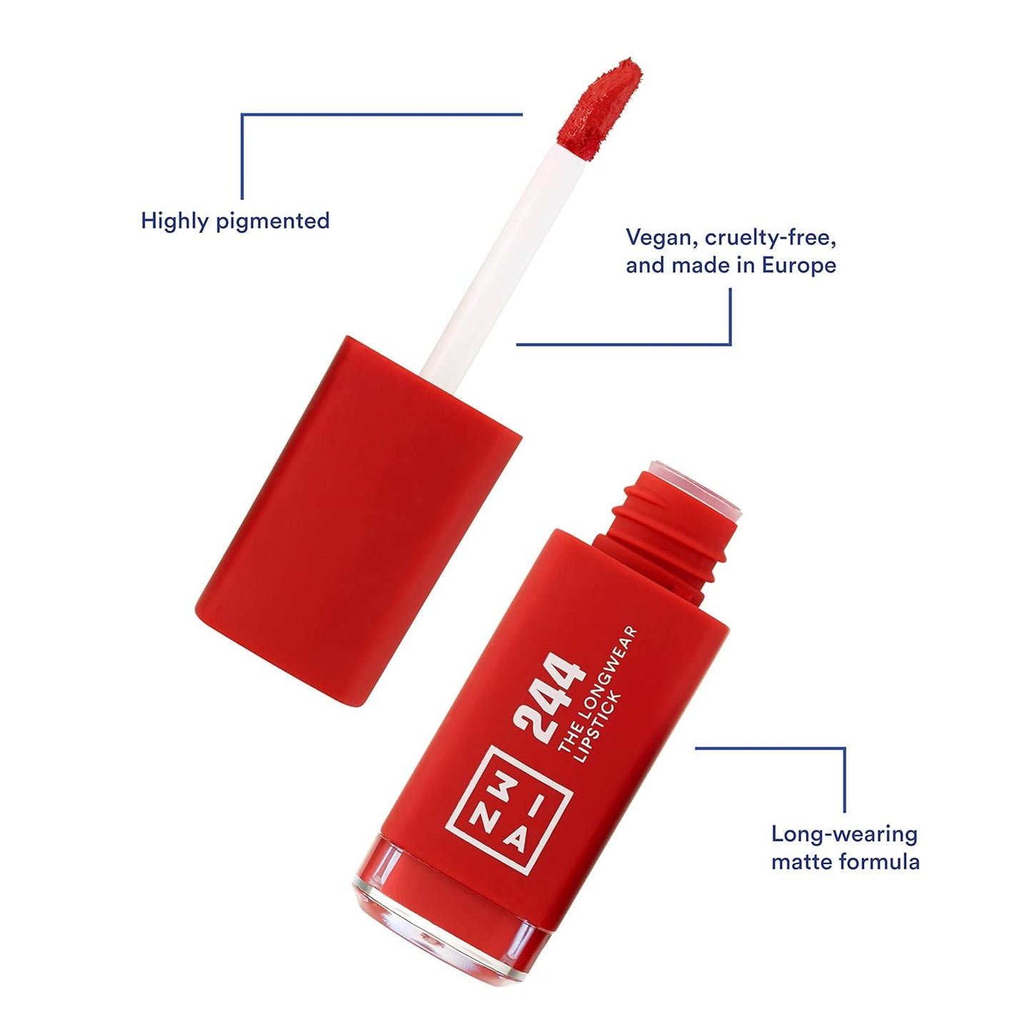 3INA The Longwear Lipstick 244, 0.22 oz