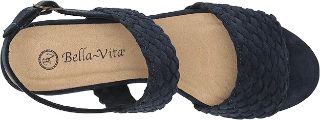 Bella Vita Women's Mariella Espadrille Sandal  Navy Suede Size 7